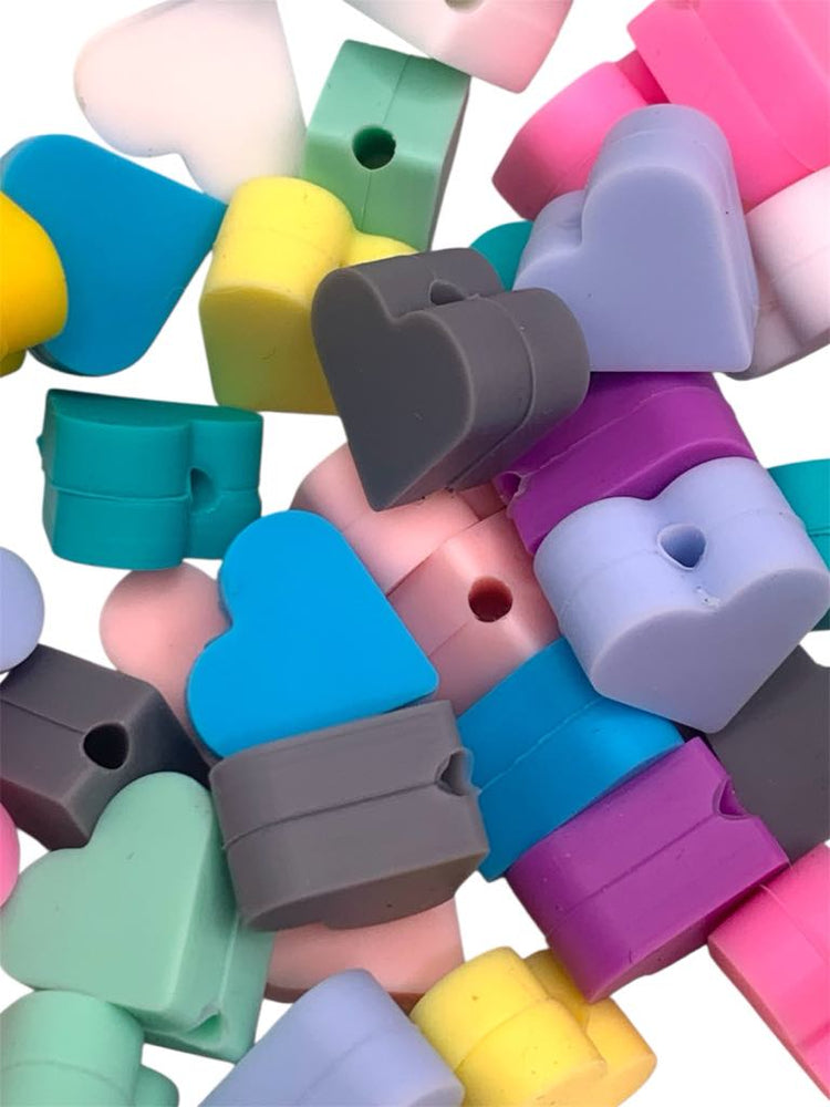 Mini Heart Silicone Beads