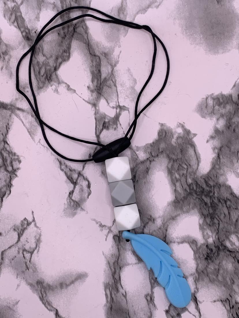 Feather Silicone Bead Nursing Necklace