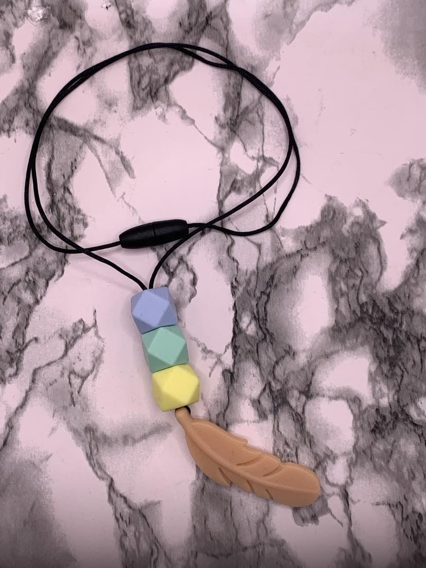 Feather Silicone Bead Nursing Necklace