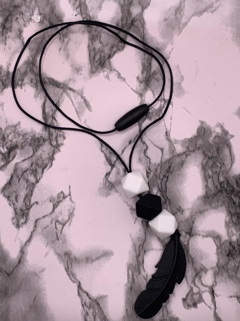 Feather Silicone Bead Nursing Necklace