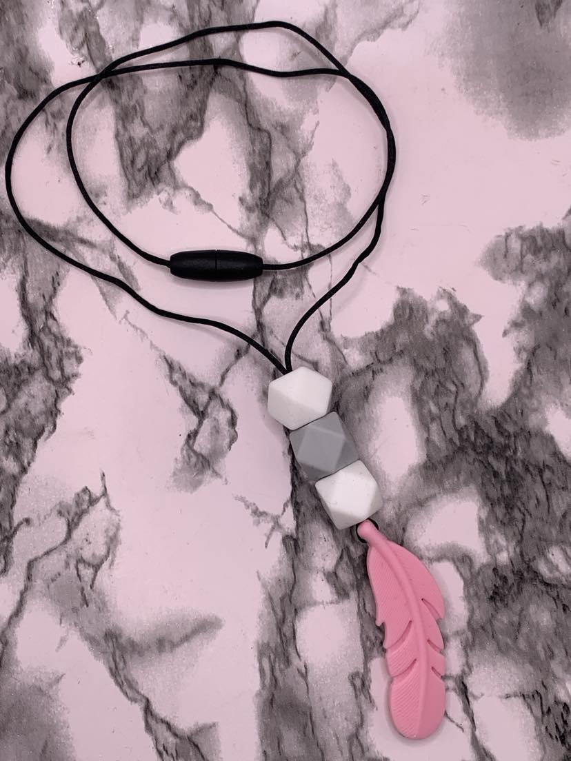 Feather Silicone Bead Nursing Necklace