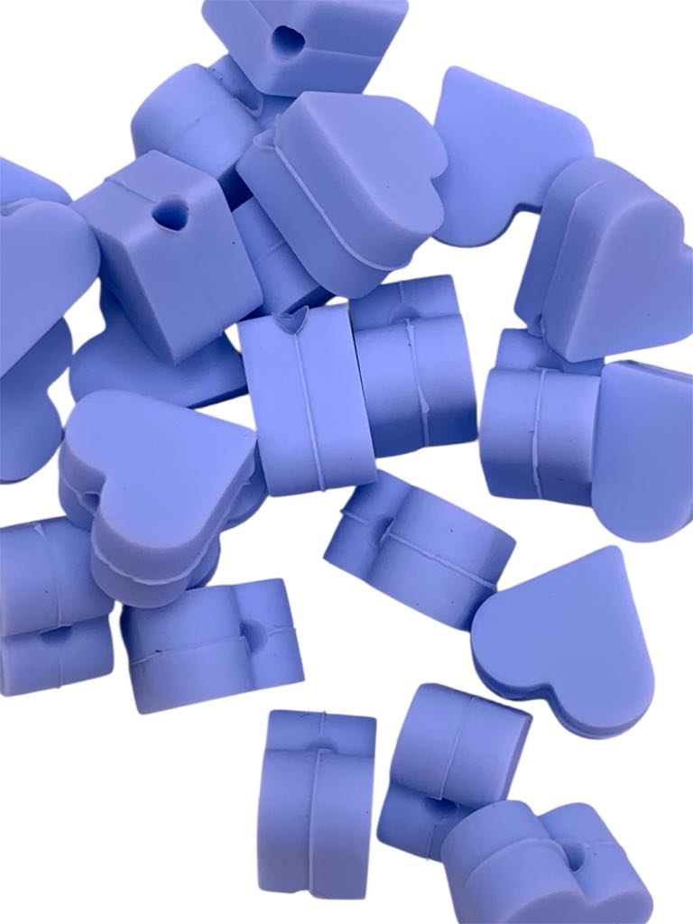 10x Mini Heart Silicone Beads