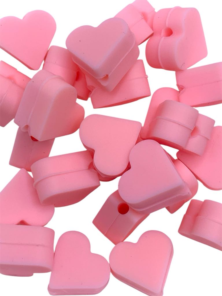10x Mini Heart Silicone Beads