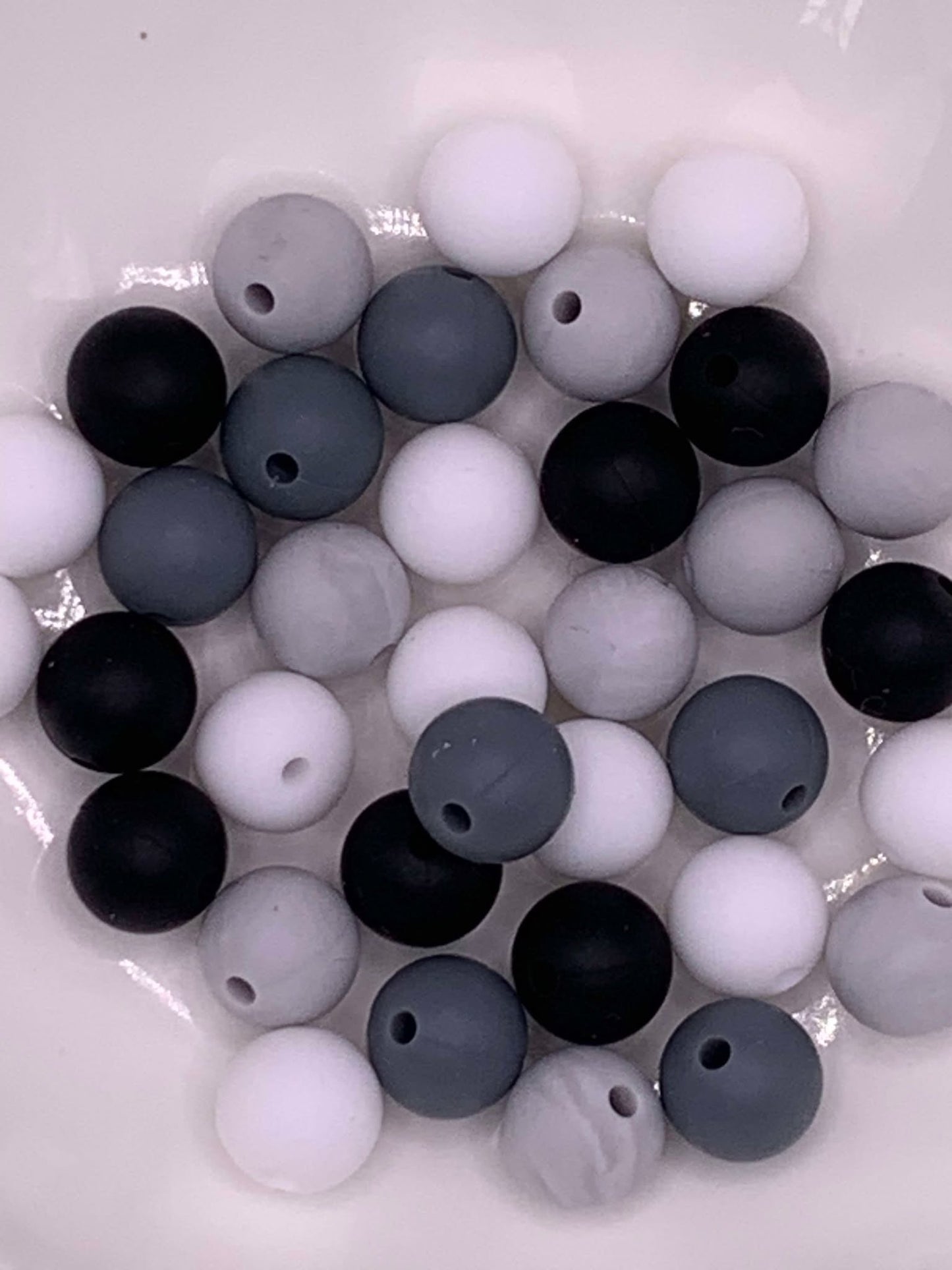 Black, White, Marble Grey, Dim Grey