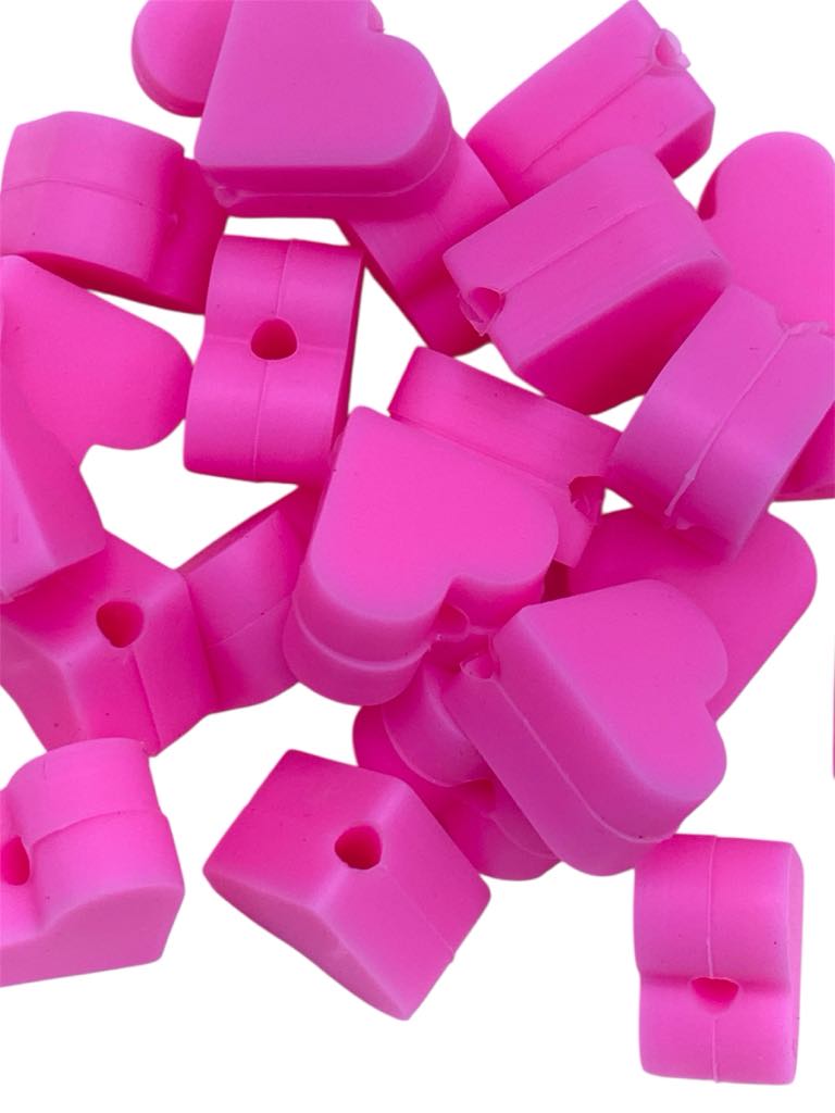 10x Mini Heart Silicone Beads