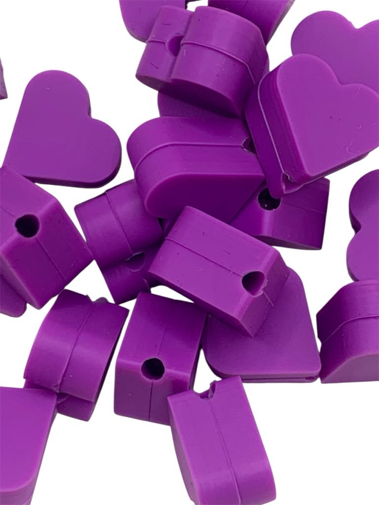 10x Mini Heart Silicone Beads