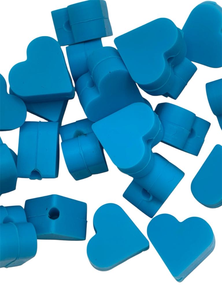 10x Mini Heart Silicone Beads