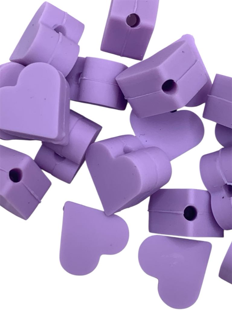 10x Mini Heart Silicone Beads