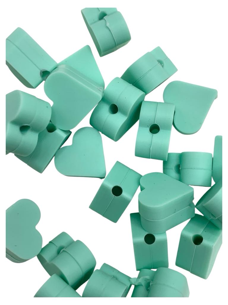 10x Mini Heart Silicone Beads