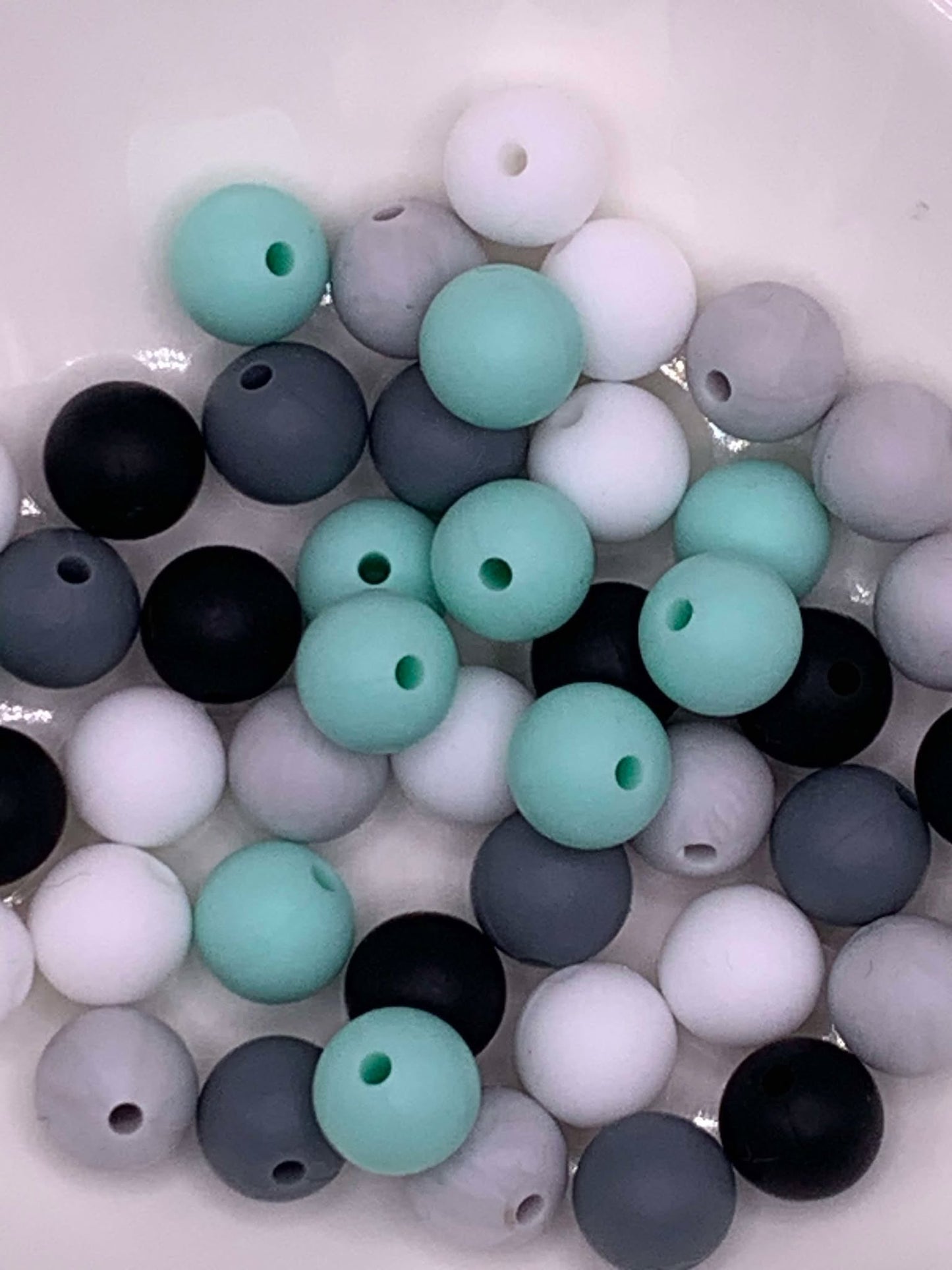 Mint Green, Marble Grey, Black, Dim Grey, White Mix