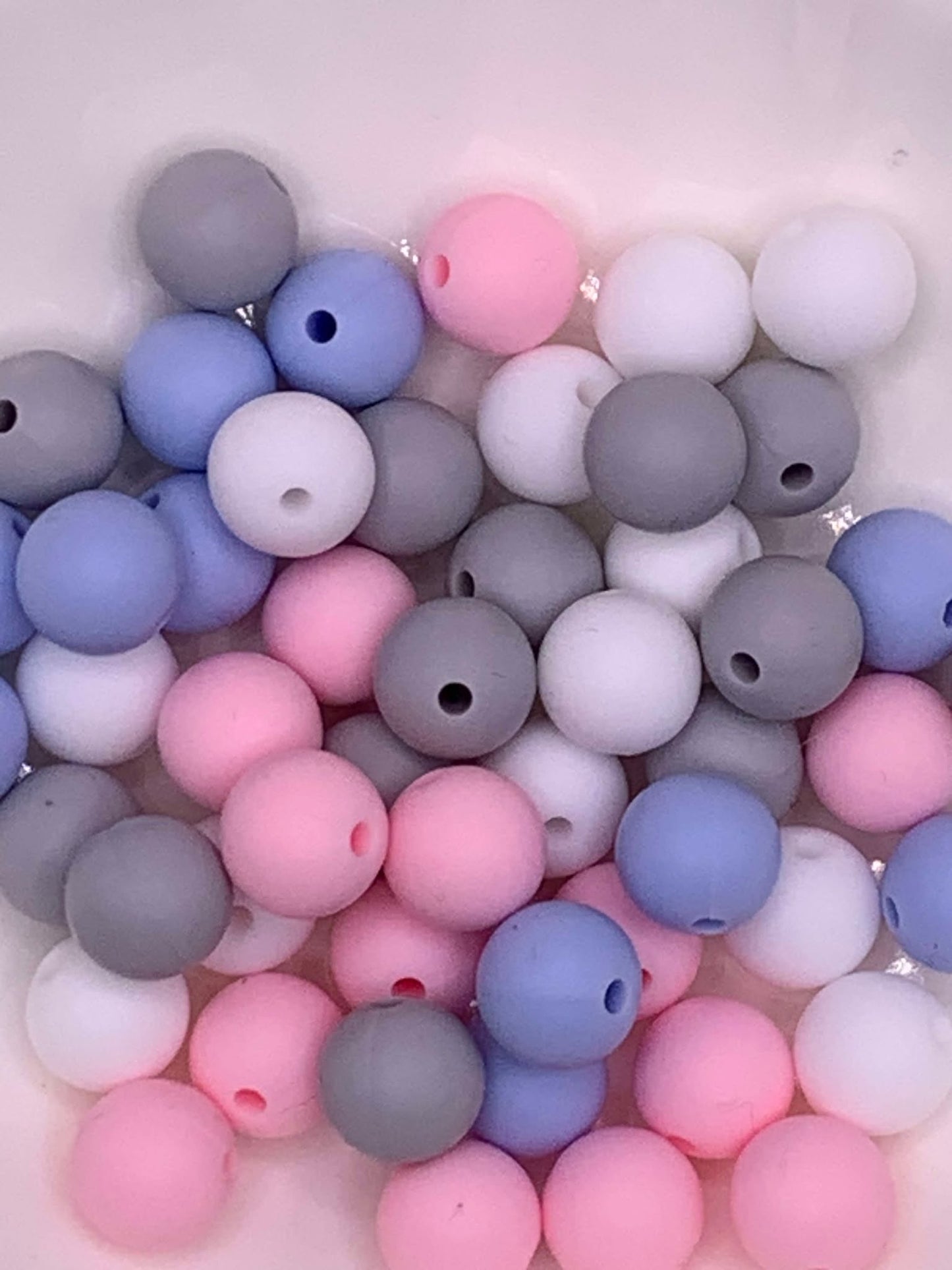 Baby Blue, Light Grey, Baby Pink, White Mix