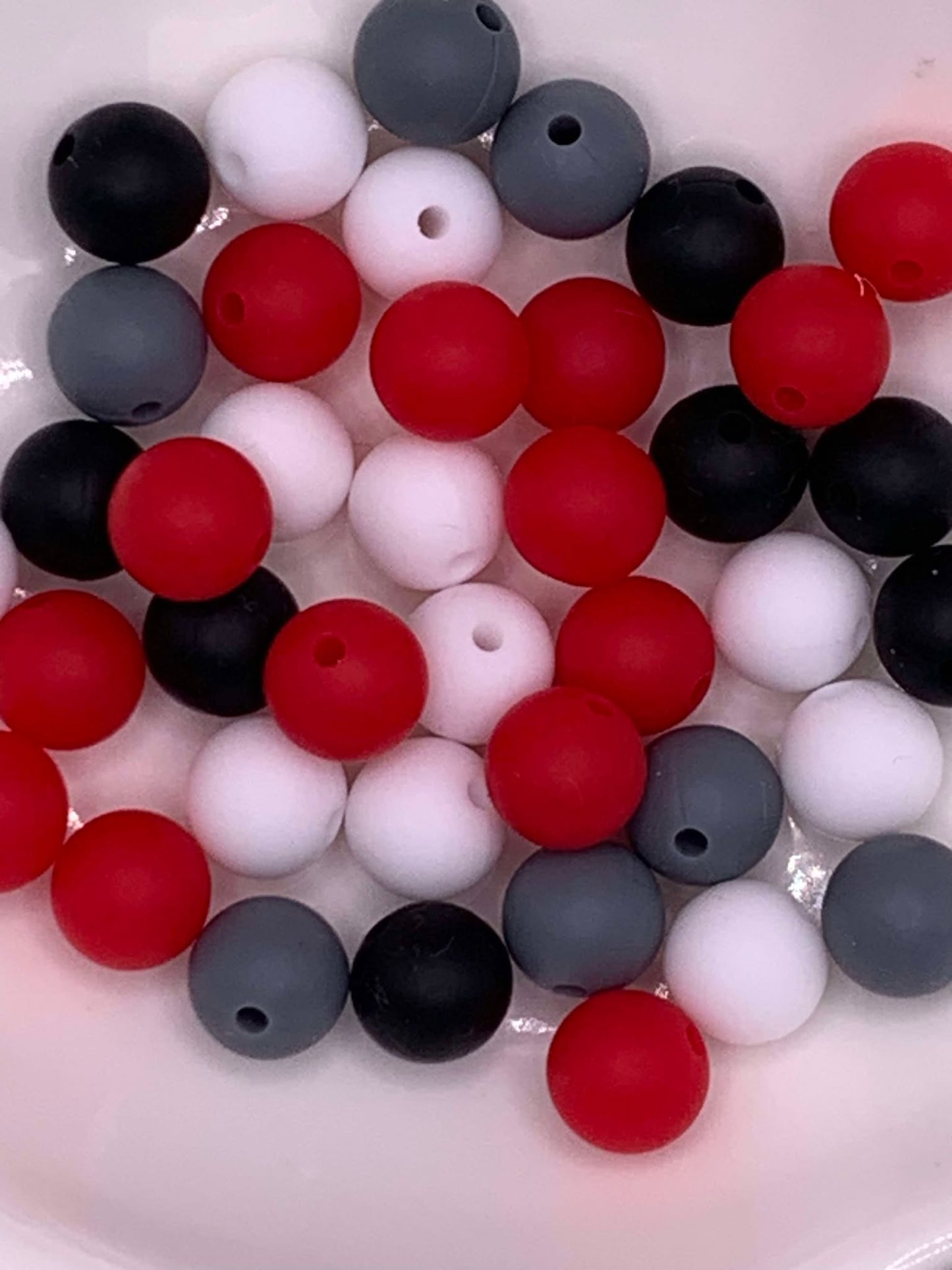 Red, Dim Grey, White, Black Mix