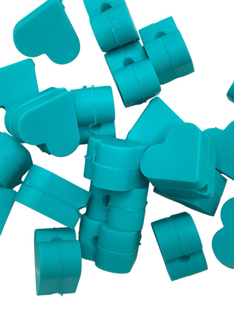 10x Mini Heart Silicone Beads