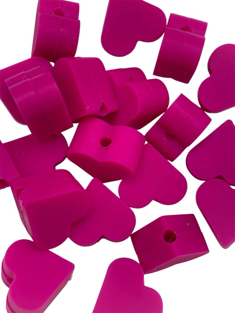 10x Mini Heart Silicone Beads