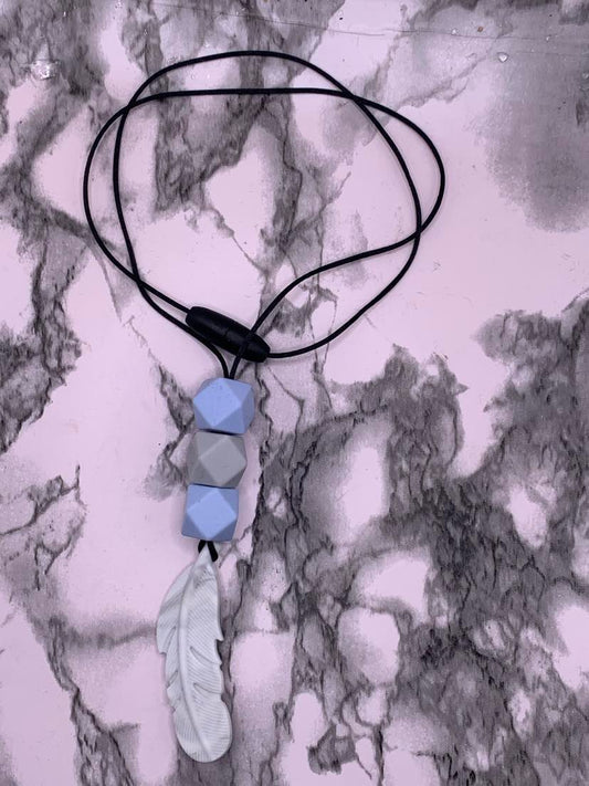 Feather Silicone Bead Nursing Necklace