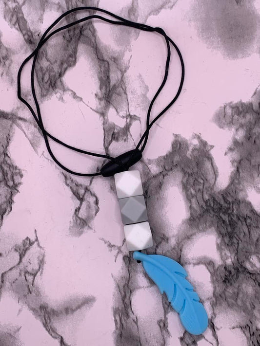 Feather Silicone Bead Nursing Necklace