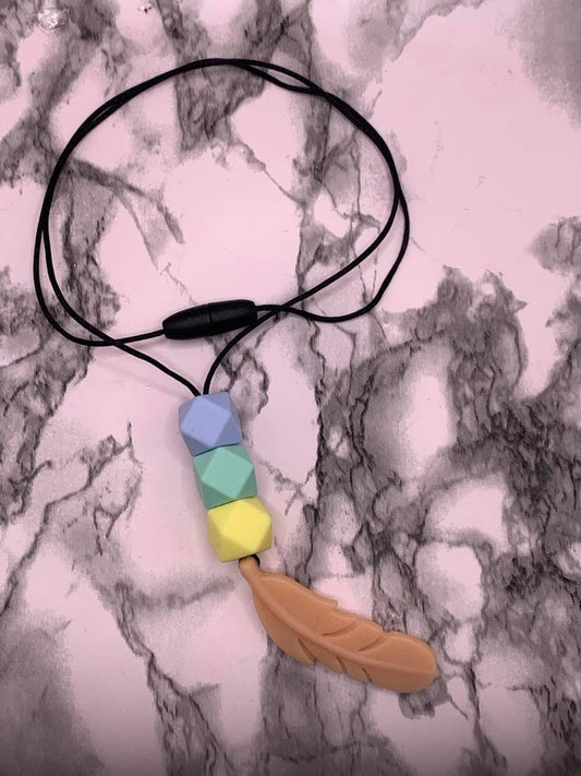 Feather Silicone Bead Nursing Necklace