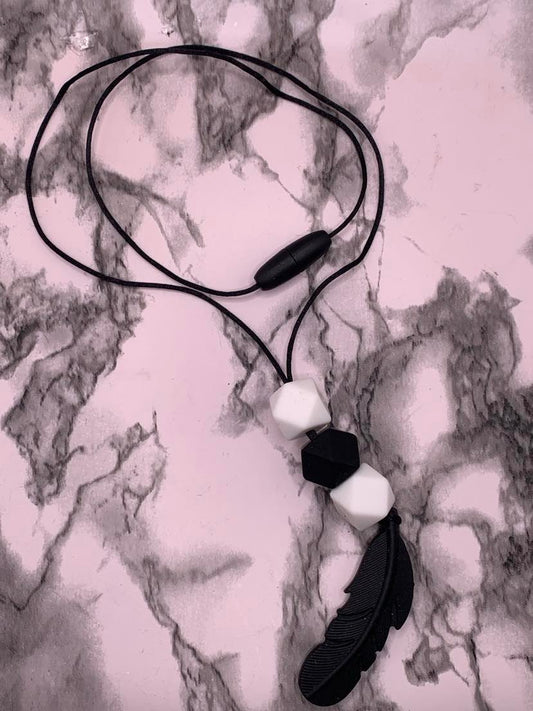 Feather Silicone Bead Nursing Necklace