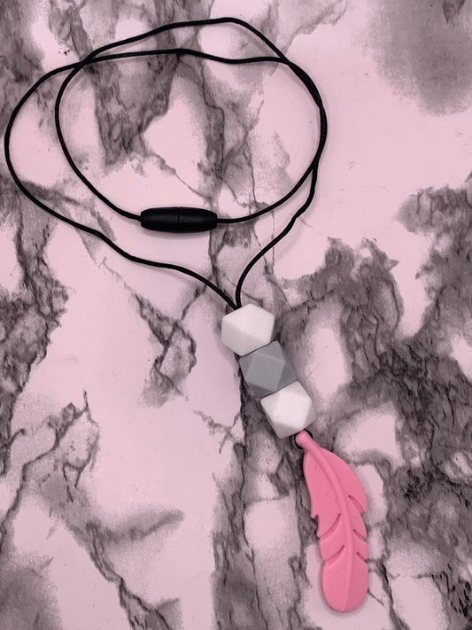 Feather Silicone Bead Nursing Necklace