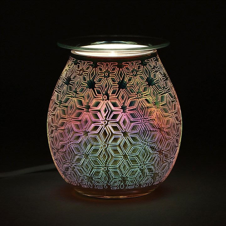 3D Geometric  Flower Light Up Electric Wax & Oil Burner