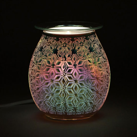 3D Geometric  Flower Light Up Electric Wax & Oil Burner