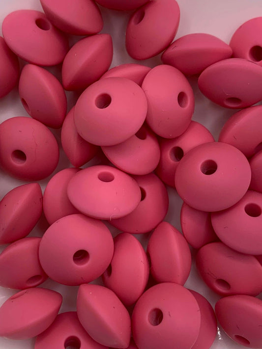 12mm Lentil Silicone Beads (Pack Of 20)