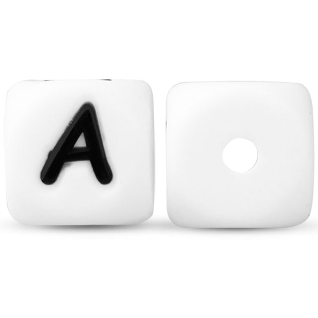 12mm Silicone Letter beads (pack of 20)