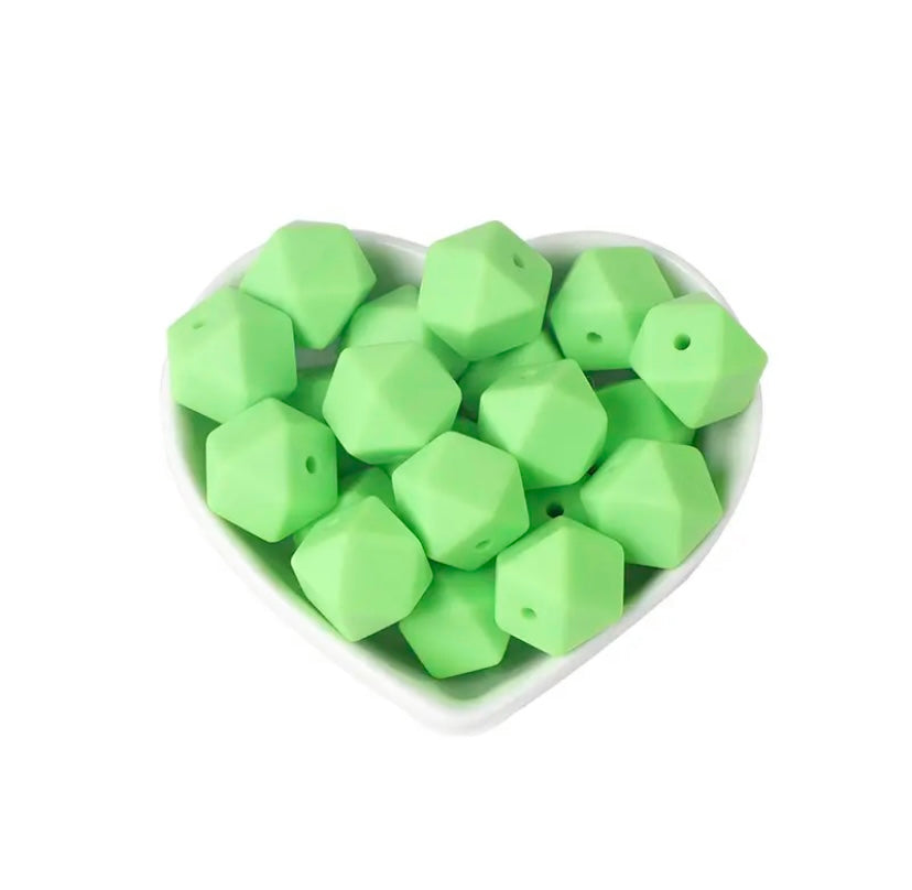 14mm Hexagon silicone beads (pack of 10)