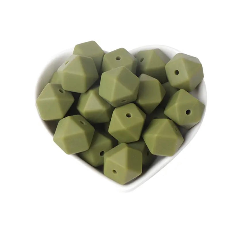 14mm Hexagon silicone beads (pack of 10)