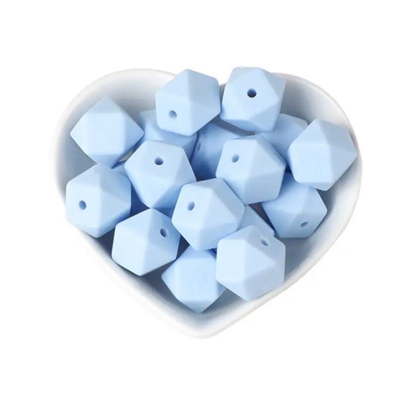 14mm Hexagon silicone beads (pack of 10)