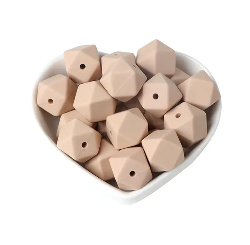 14mm Hexagon silicone beads (pack of 10)