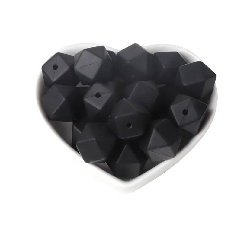 14mm Hexagon silicone beads (pack of 10)