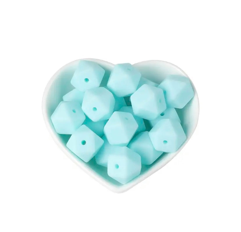 14mm Hexagon silicone beads (pack of 10)