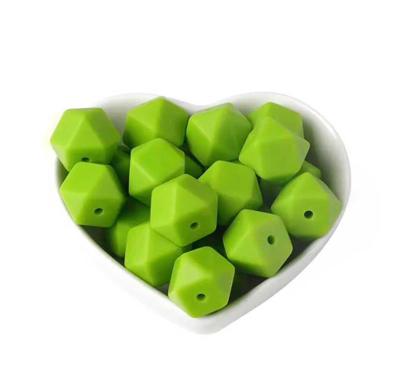 14mm Hexagon silicone beads (pack of 10)