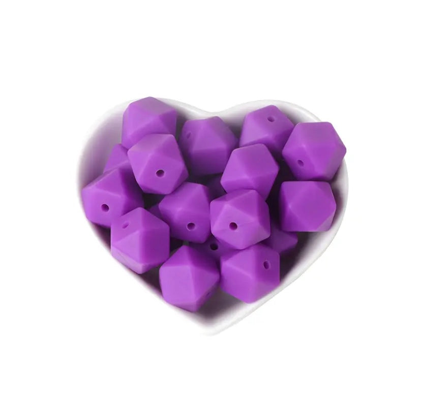 14mm Hexagon silicone beads (pack of 10)