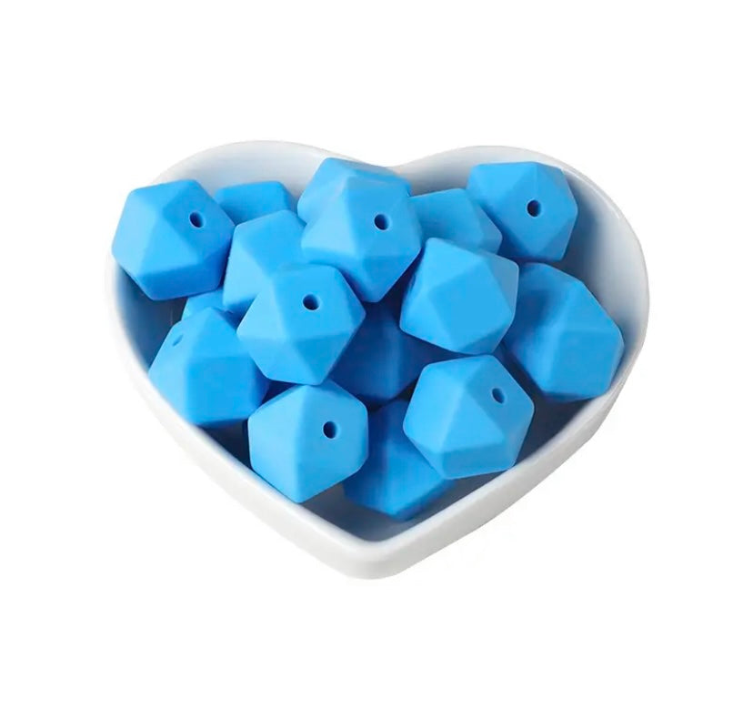 14mm Hexagon silicone beads (pack of 10)