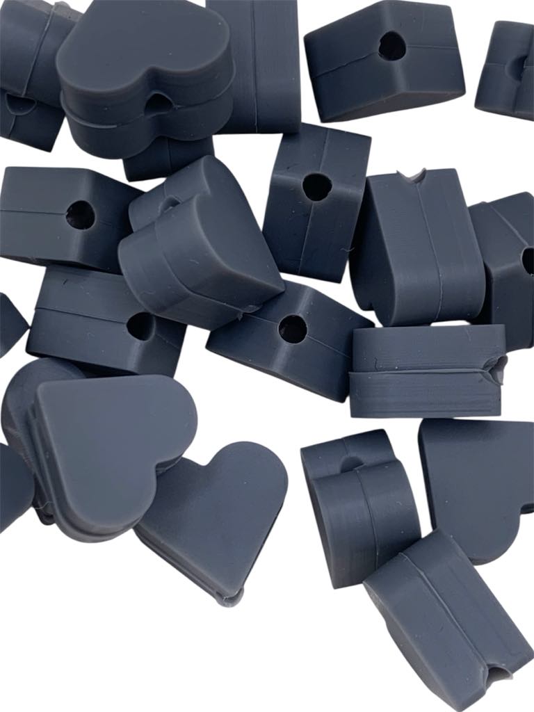 10x Mini Heart Silicone Beads