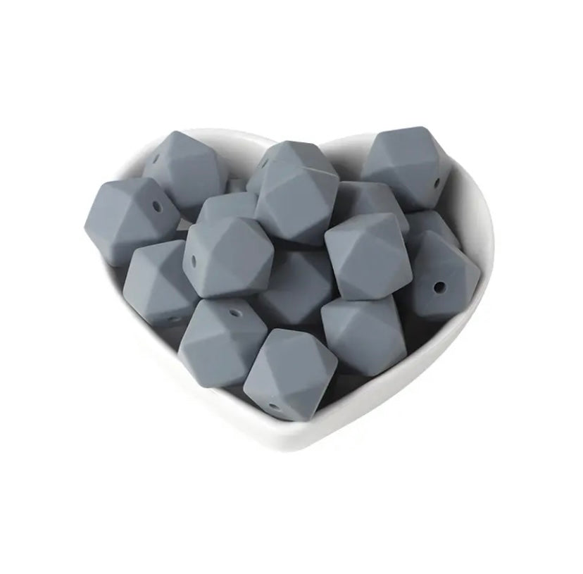 14mm Hexagon silicone beads (pack of 10)