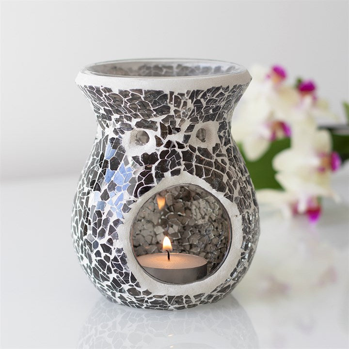 Small Gunmetal Grey Crackle Oil & Wax Burner