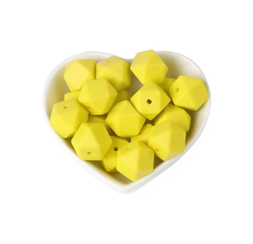 14mm Hexagon silicone beads (pack of 10)