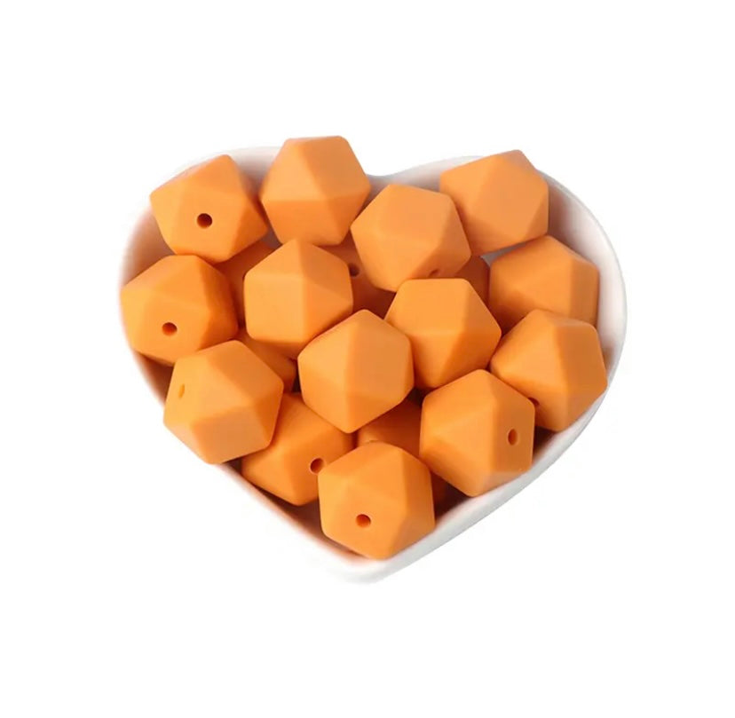 14mm Hexagon silicone beads (pack of 10)