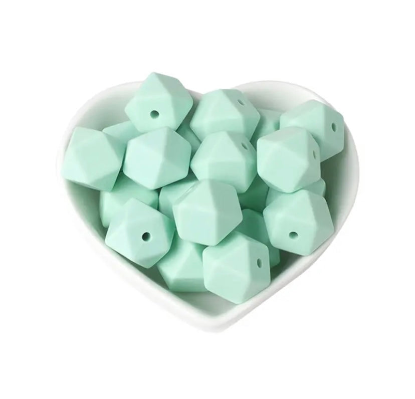 14mm Hexagon silicone beads (pack of 10)