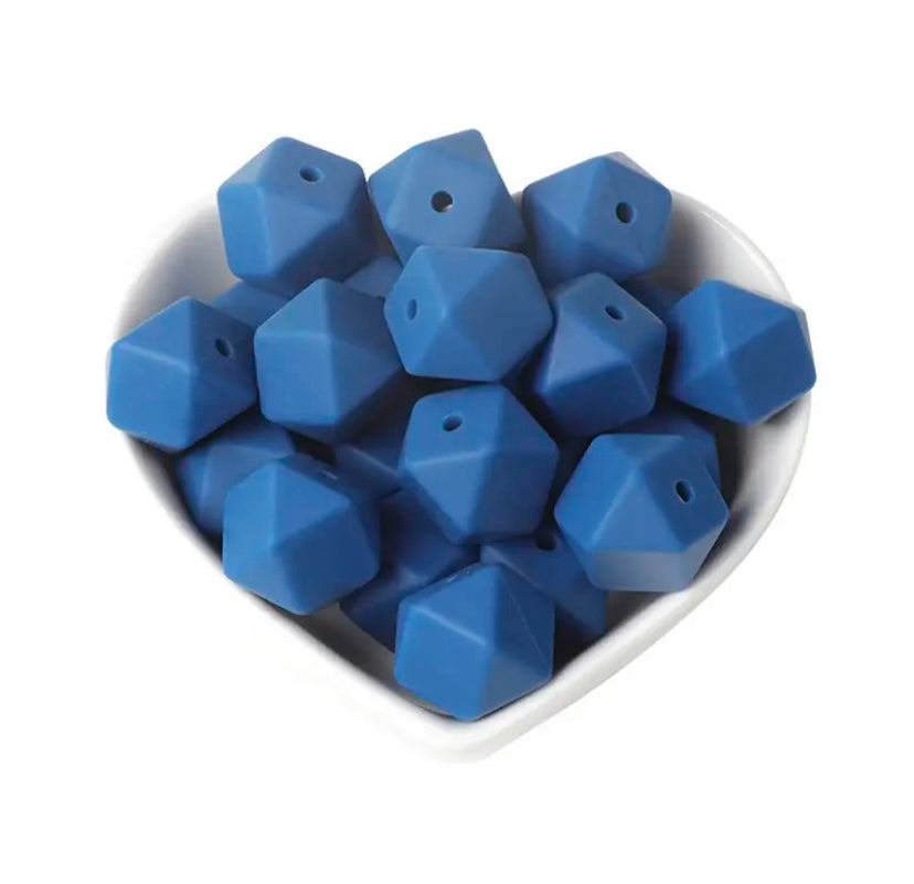 14mm Hexagon silicone beads (pack of 10)