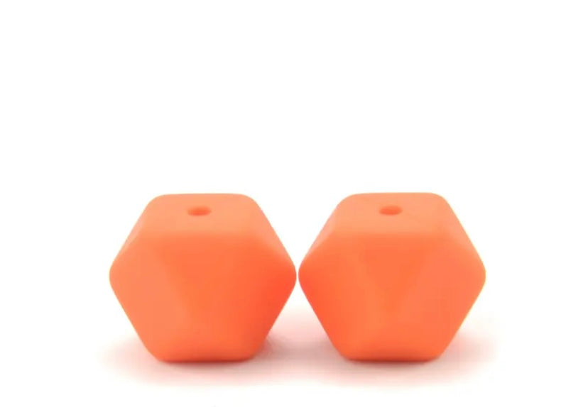 14mm Hexagon silicone beads (pack of 10)