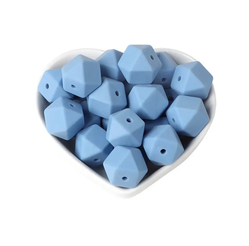 14mm Hexagon silicone beads (pack of 10)