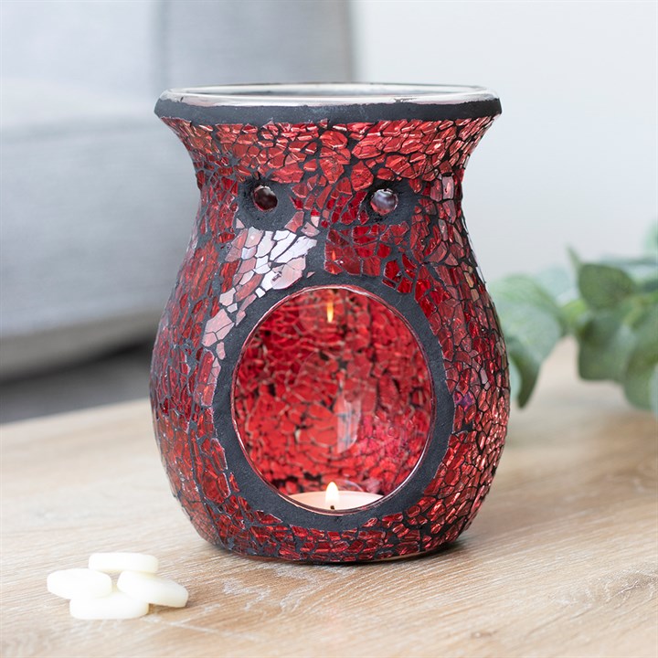 Large Red Crackle Oil & Wax Burner