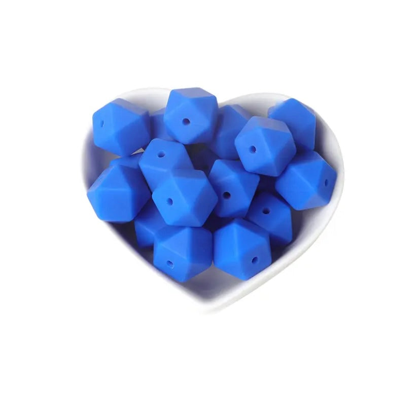 14mm Hexagon silicone beads (pack of 10)