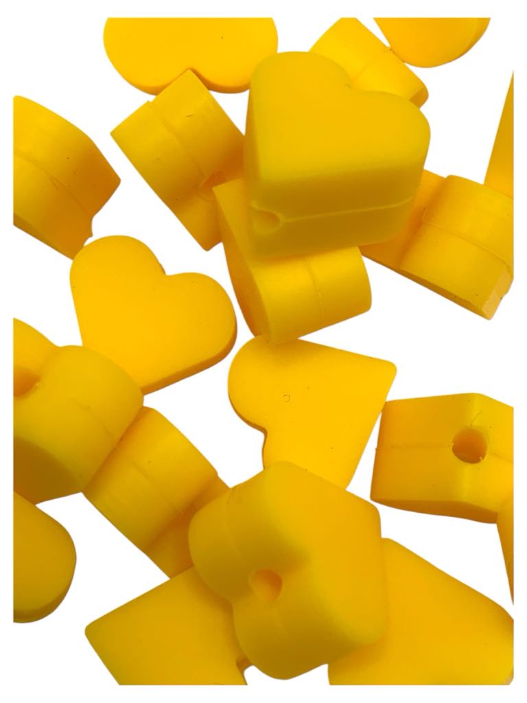 10x Mini Heart Silicone Beads