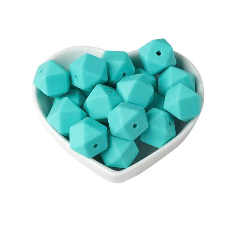 14mm Hexagon silicone beads (pack of 10)