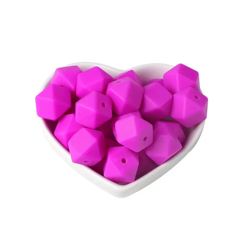 14mm Hexagon silicone beads (pack of 10)